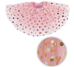 40 cm Pink Tutu with Golden Polka Dots