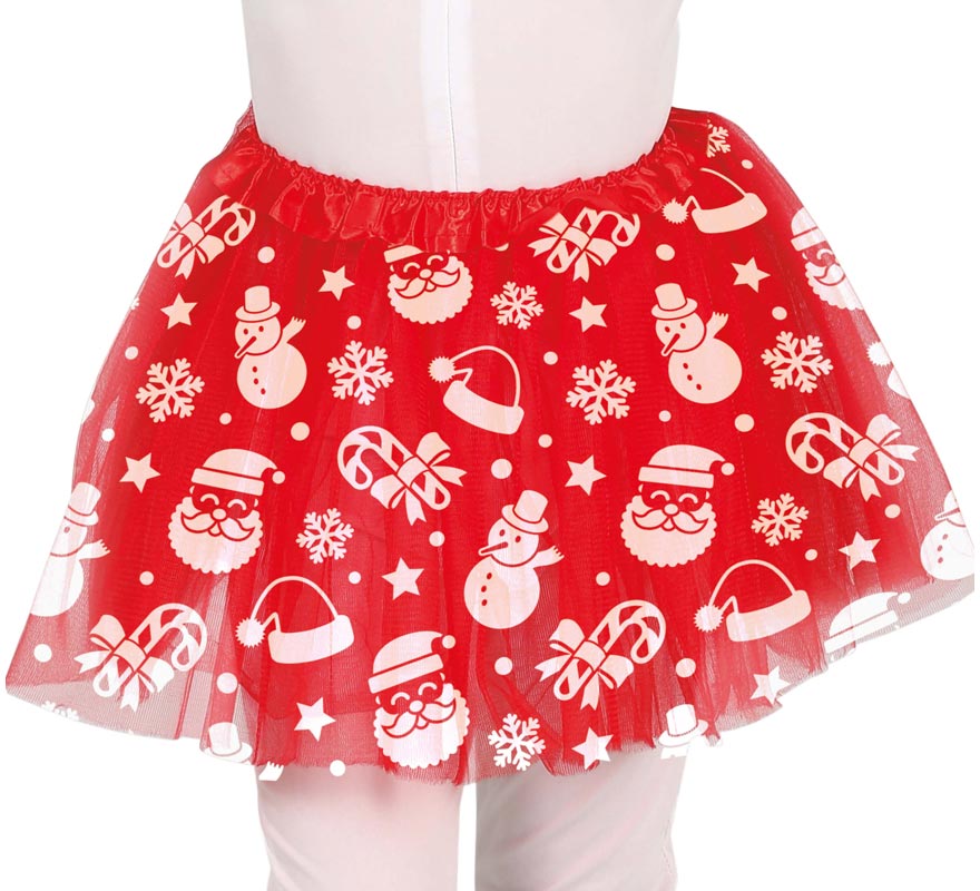 Translation missing: en.Tutú Santa Claus rojo infantil de 30 cm