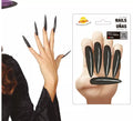 Uñas negras postizas ultralargas 10 unidades