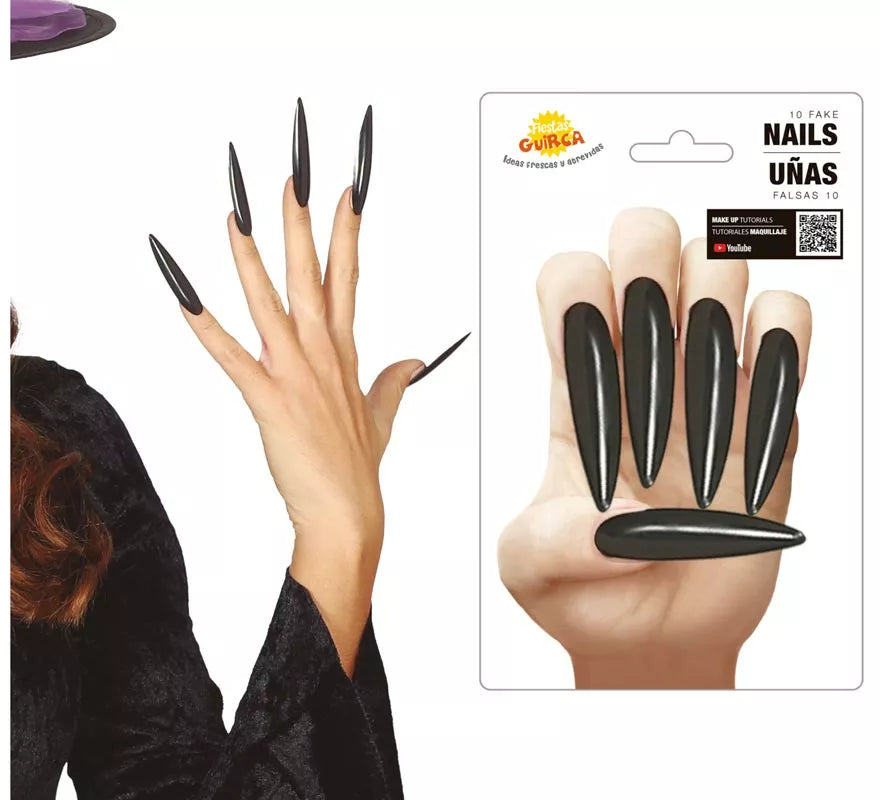 Translation missing: en.Uñas negras postizas ultralargas 10 unidades
