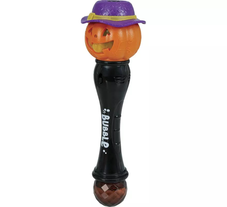 Varita Calabaza Pompas con Luz y Sonido de 32 cm