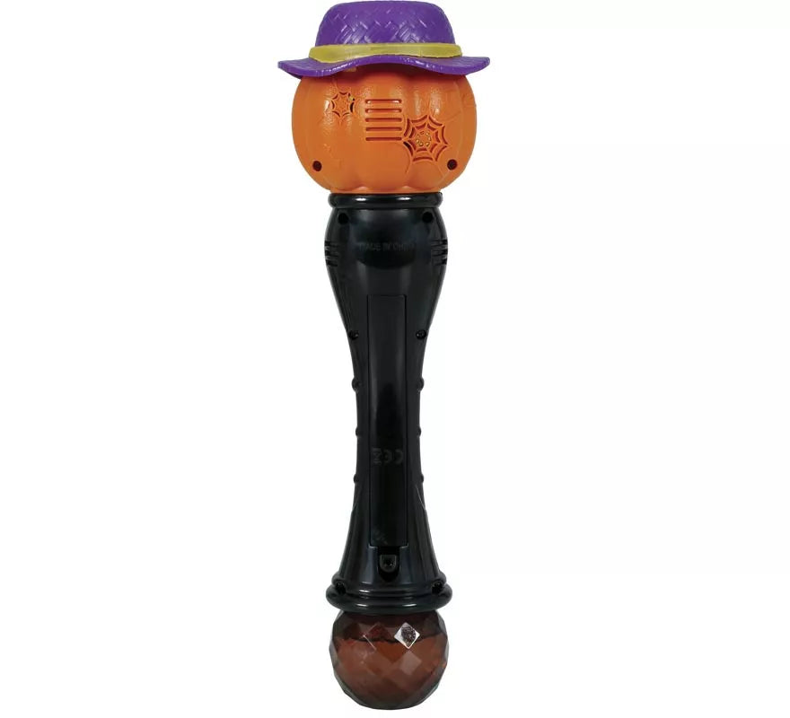 Varita Calabaza Pompas con Luz y Sonido de 32 cm