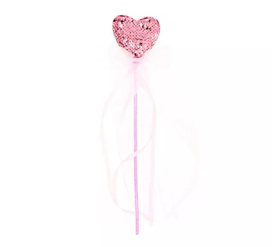 Translation missing: en.Varita de Princesa Corazón brillo rosa de 36 cm