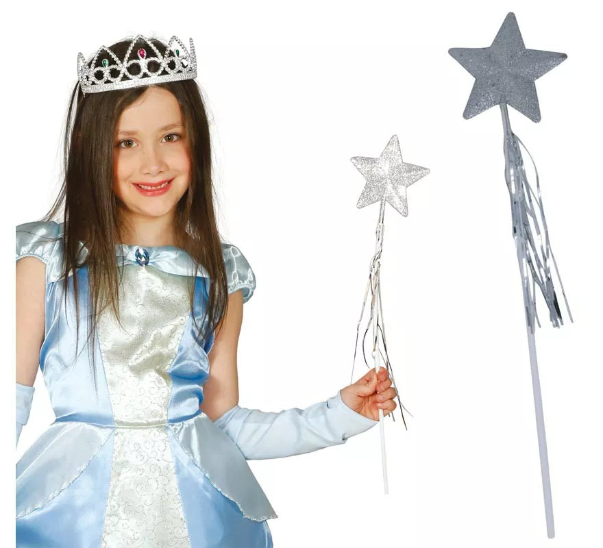 Varita Hada plata 53 cm.