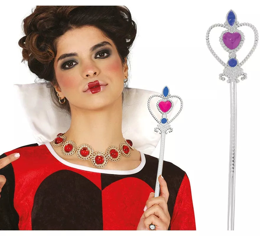 Varita plateada con corazón de 30 cm