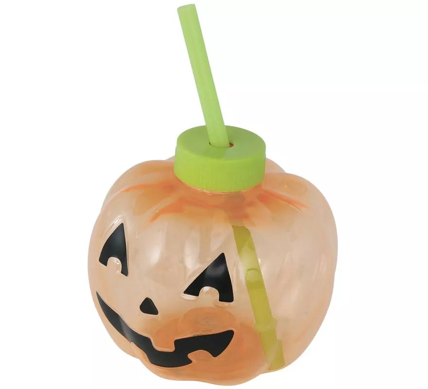 Translation missing: en.Vaso con Pajita Calabaza con iluminación LED de 17 cm
