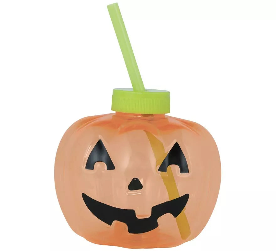Translation missing: en.Vaso con Pajita Calabaza con iluminación LED de 17 cm