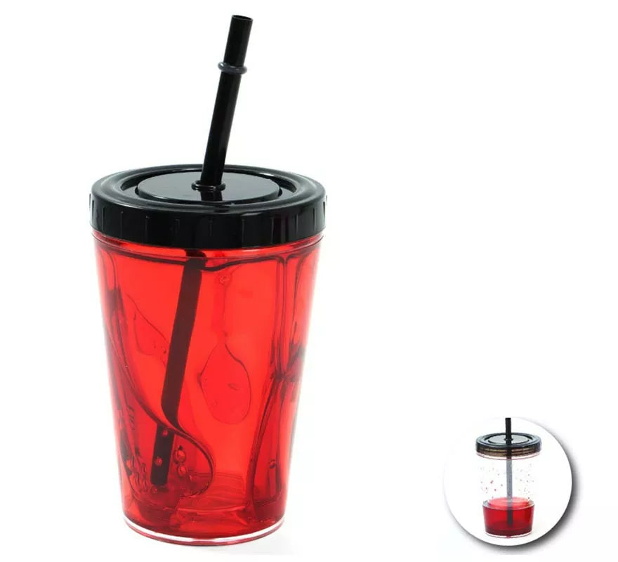 Translation missing: en.Vaso Doble Fondo con pajita y sangre falsa de 310 ml