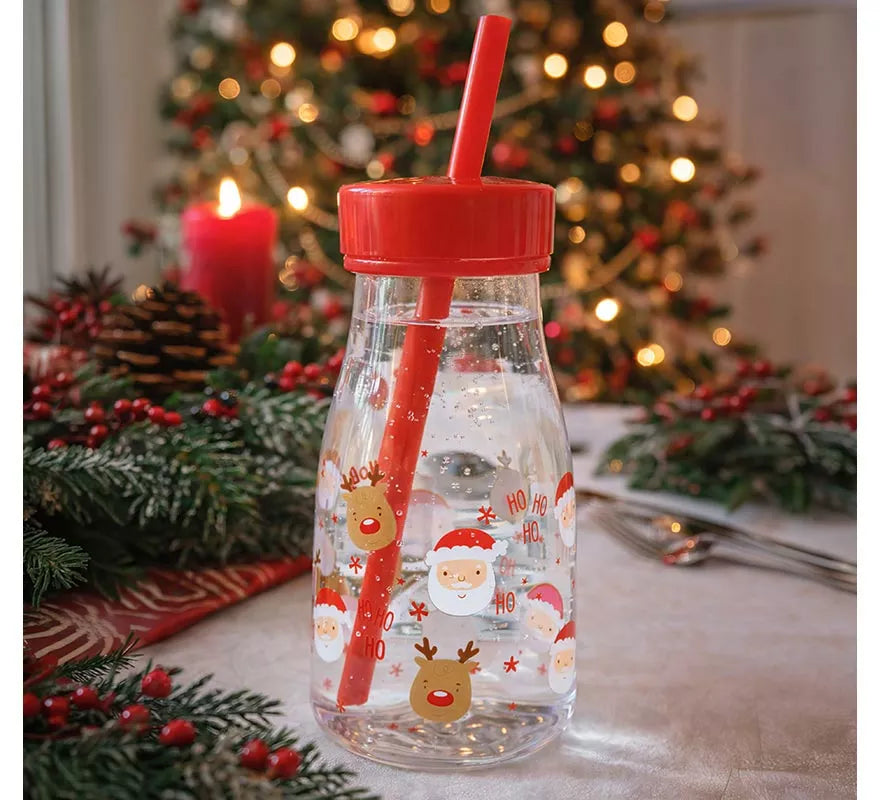 Translation missing: en.Vaso Navideño con Pajita de PVC de 15 cm