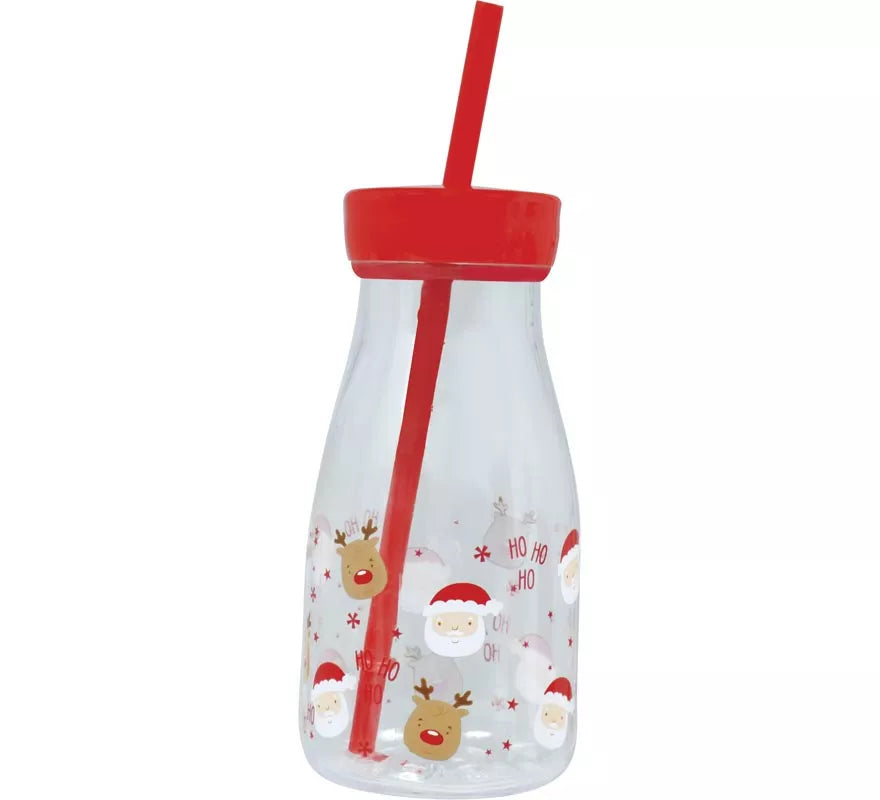 Translation missing: en.Vaso Navideño con Pajita de PVC de 15 cm
