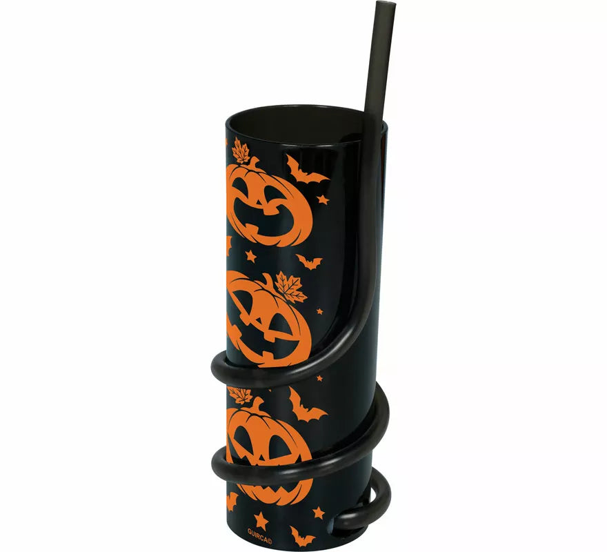 Translation missing: en.Vaso negro con Calabazas y Pajita de 16 cm