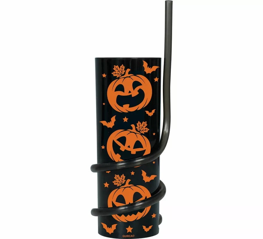 Translation missing: en.Vaso negro con Calabazas y Pajita de 16 cm