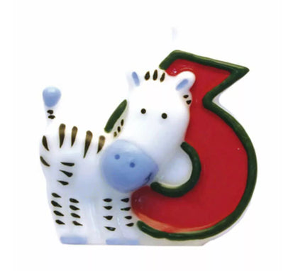 Vela de Animal del Safari con el número 6