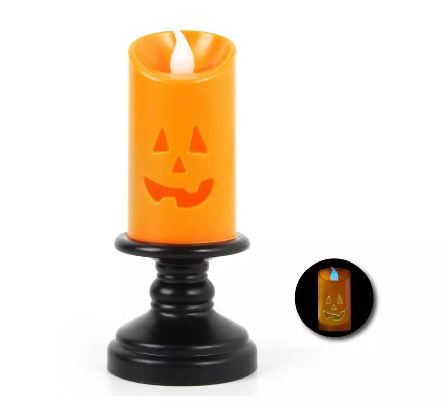 Translation missing: en.Vela de Calabaza feliz con luz