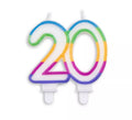 Vela de Cumpleaños Número 20 Multicolor