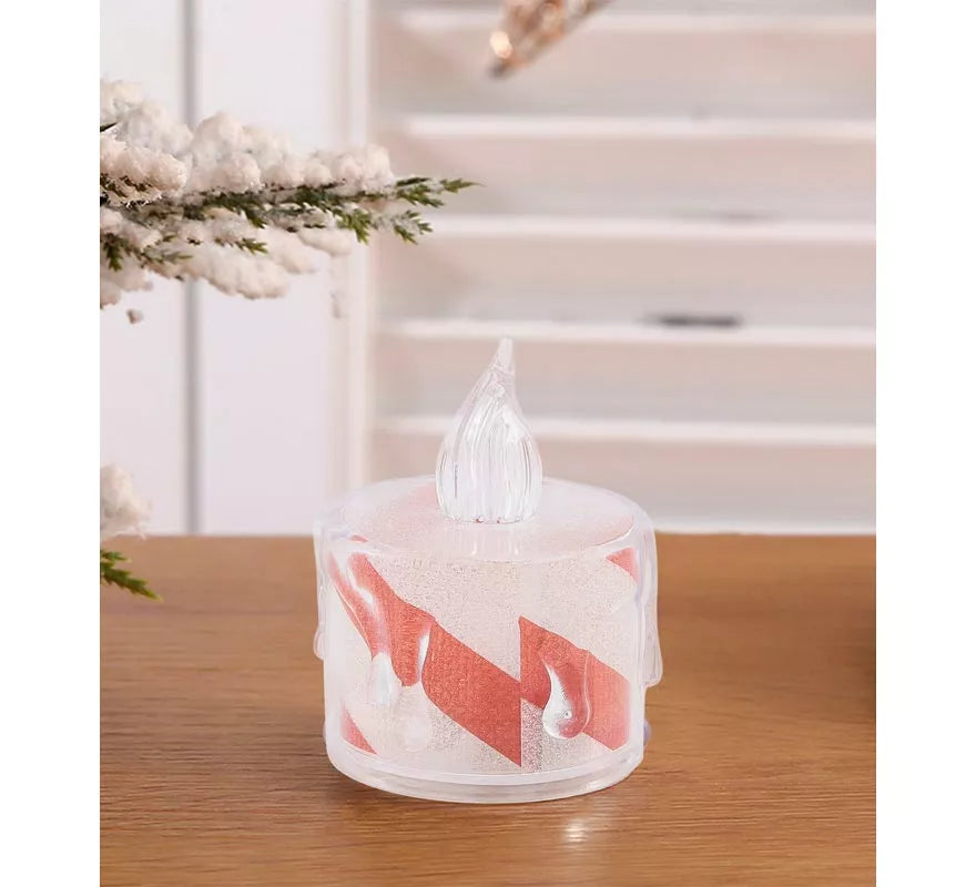 Vela de Te Fantasía blanca y roja de 5 cm