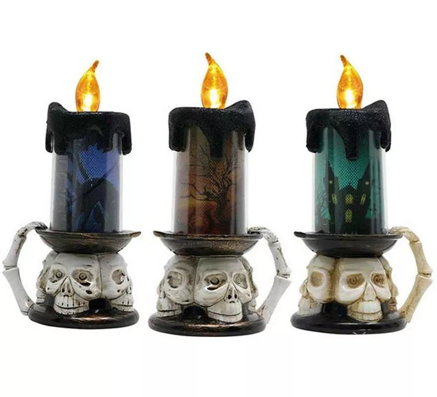 Translation missing: en.Vela Electrónica con Calavera y Luz de 17X9.5 cm en colores surtidos