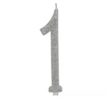 Vela Escarchada Plata Número 1, de 12.5 cm