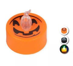 Halloween candle with light in assorted models of 4x3.7 cm
