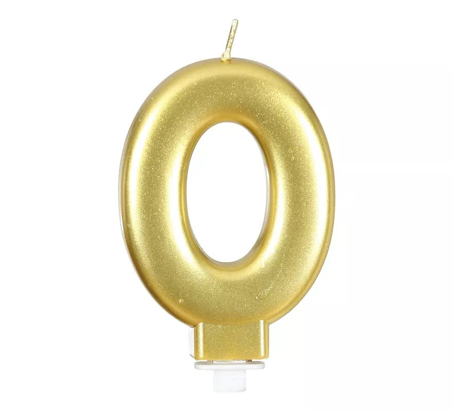 Vela Metalizada Dorada Nº 0, de 8 cm