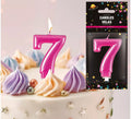 Vela Metalizada Rosa Nº 7, de 8 cm