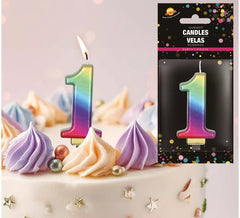 Multicolor Metallic Candle No. 1, 8 cm