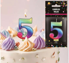 Multicolor Metallic Candle No. 5, 8 cm