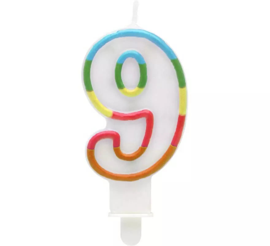 Vela Nº 9 con Multicolor