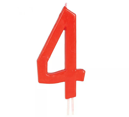 Vela Roja Nº 4 de 12 cm