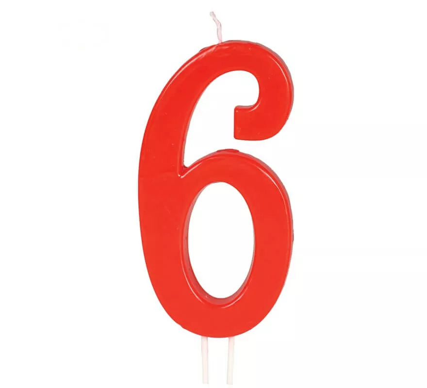 Vela Roja Nº 6 de 12 cm