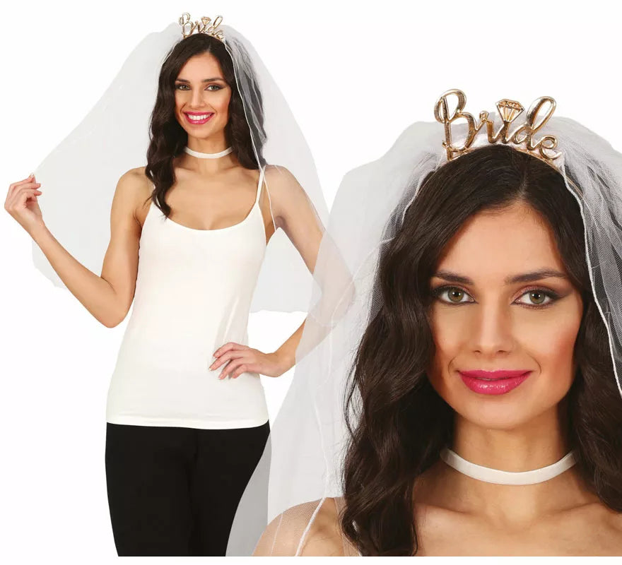 Translation missing: en.Velo de Novia blanco con Diadema Bride