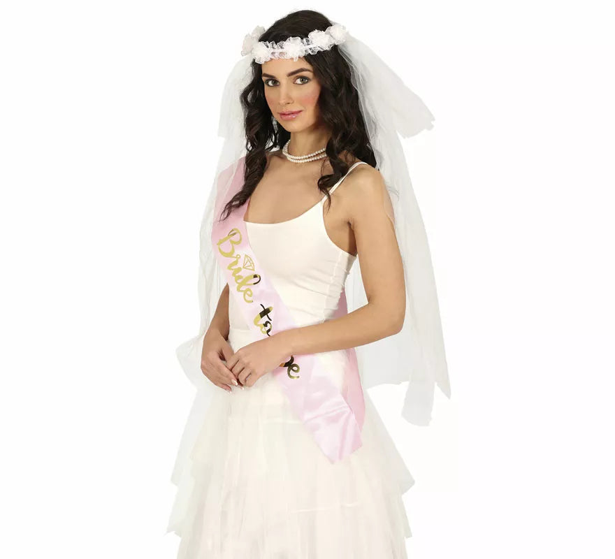 Translation missing: en.Velo de Novia con corona de flores blancas
