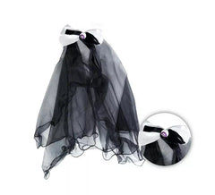 Black veil with bow and eye