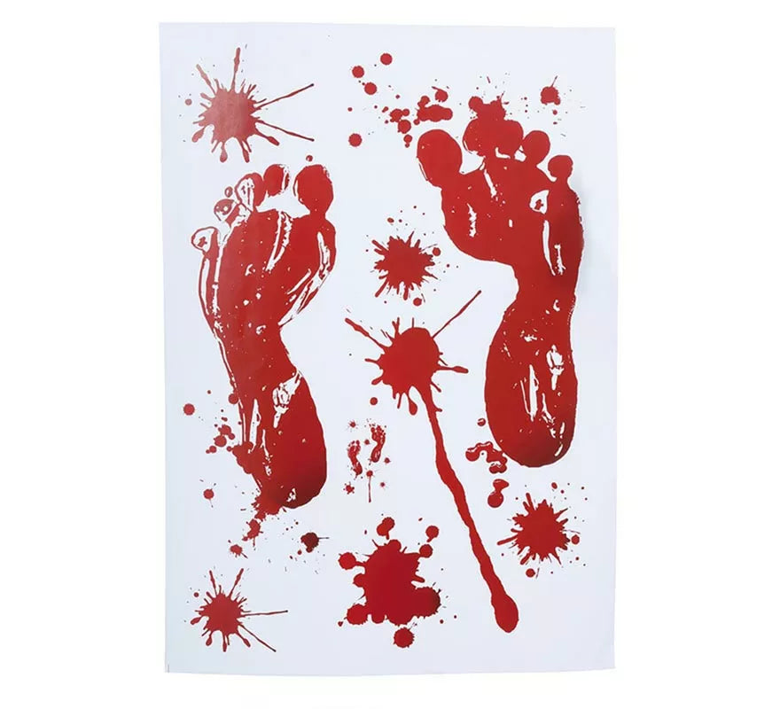 Ventana Huellas de Pies con Sangre electroestática de 25x35 cm