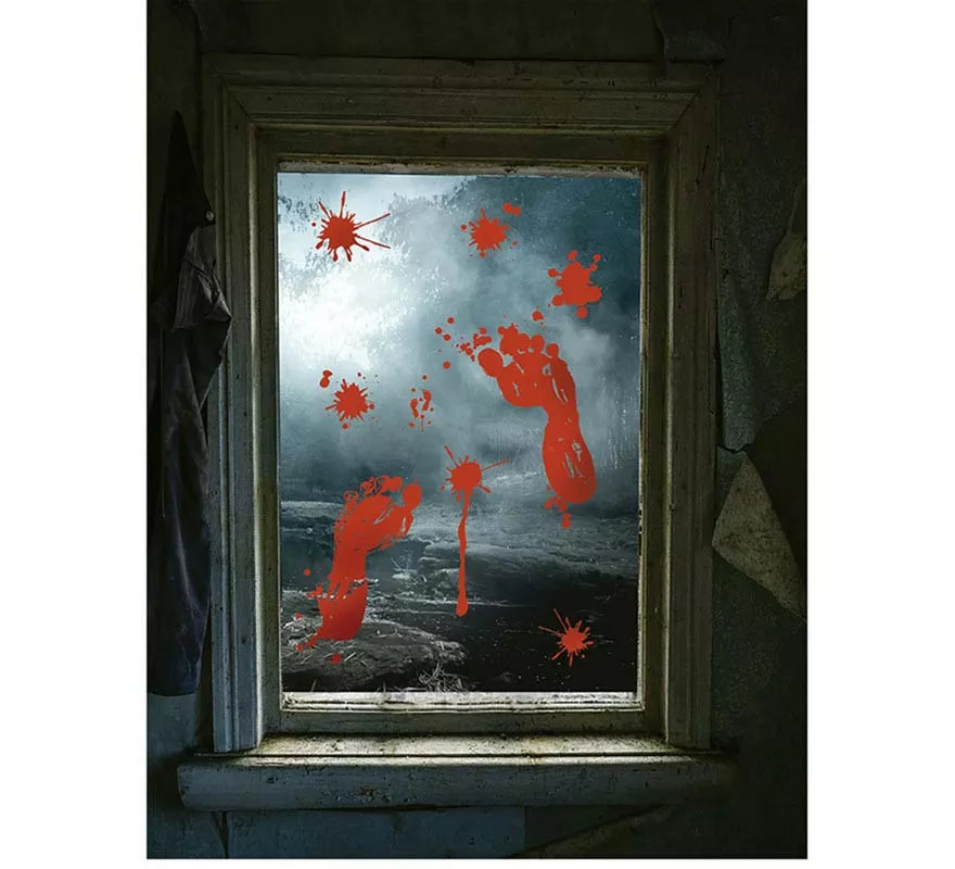Translation missing: en.Ventana Huellas de Pies con Sangre electroestática de 25x35 cm
