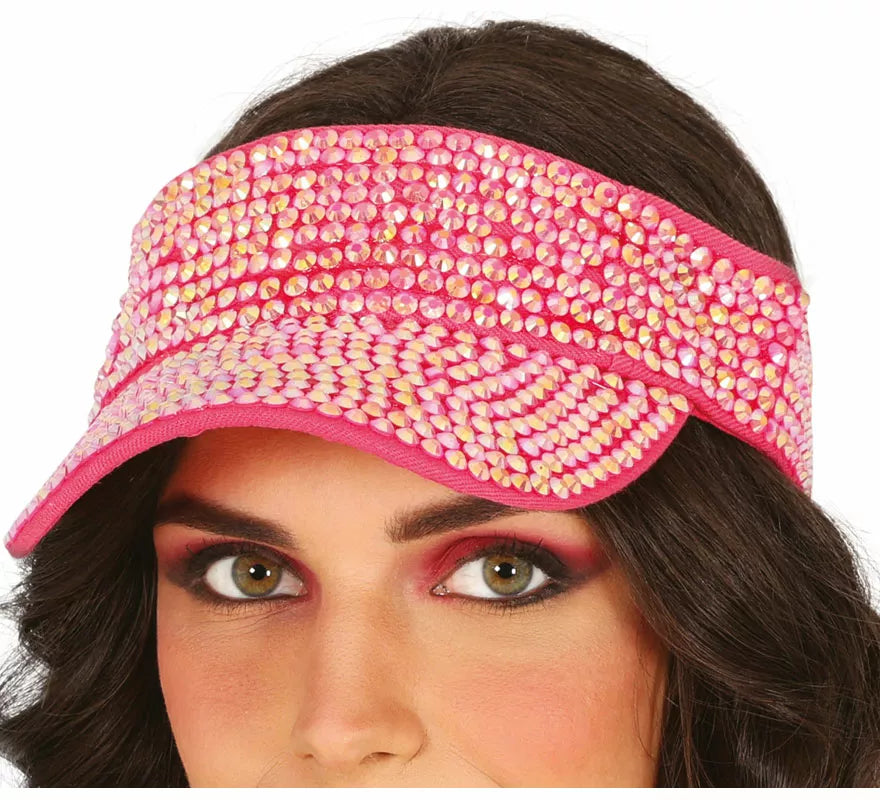 Visera con pedrería en varios colores adulto