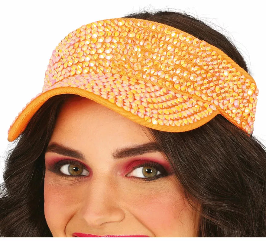 Visera con pedrería en varios colores adulto