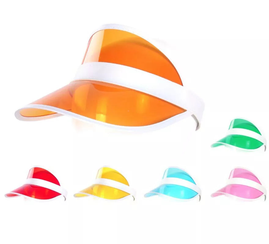Translation missing: en.Visera de plástico con banda blanca para adulto colores surtidos