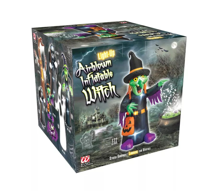 Translation missing: en.Bruja Auto Hinchable de Halloween con Iluminación de 122 cm