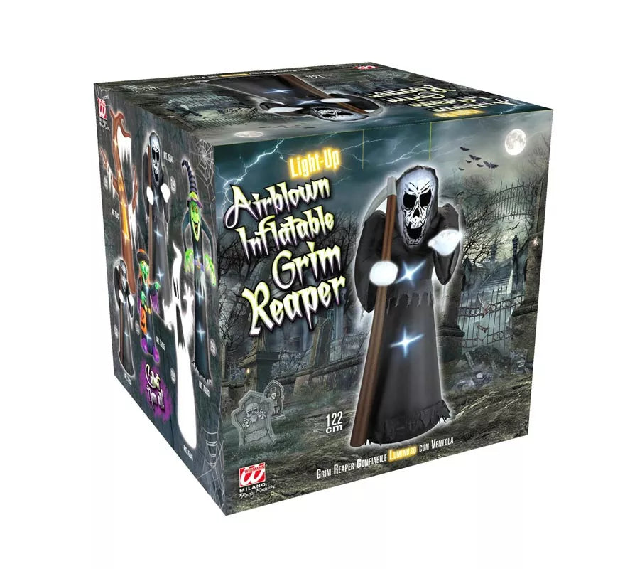 Muerte Auto Hinchable de Halloween con Iluminación de 122 cm