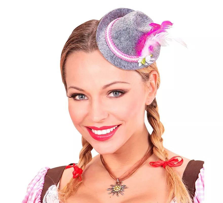 Translation missing: en.Mini Sombrero de Bávara Oktoberfest con Flor y Plumas