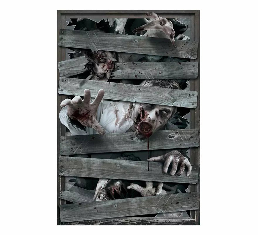 Window Zombies Decorativa de 80X120 cm