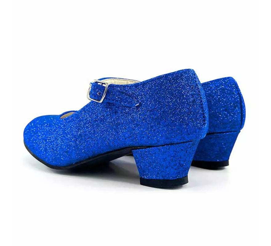 Translation missing: en.Zapato Sevillana con tacón Azulón Purpurina en números del 22 al 41