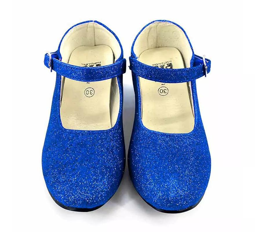 Zapato Sevillana con tacón Azulón Purpurina en números del 22 al 41