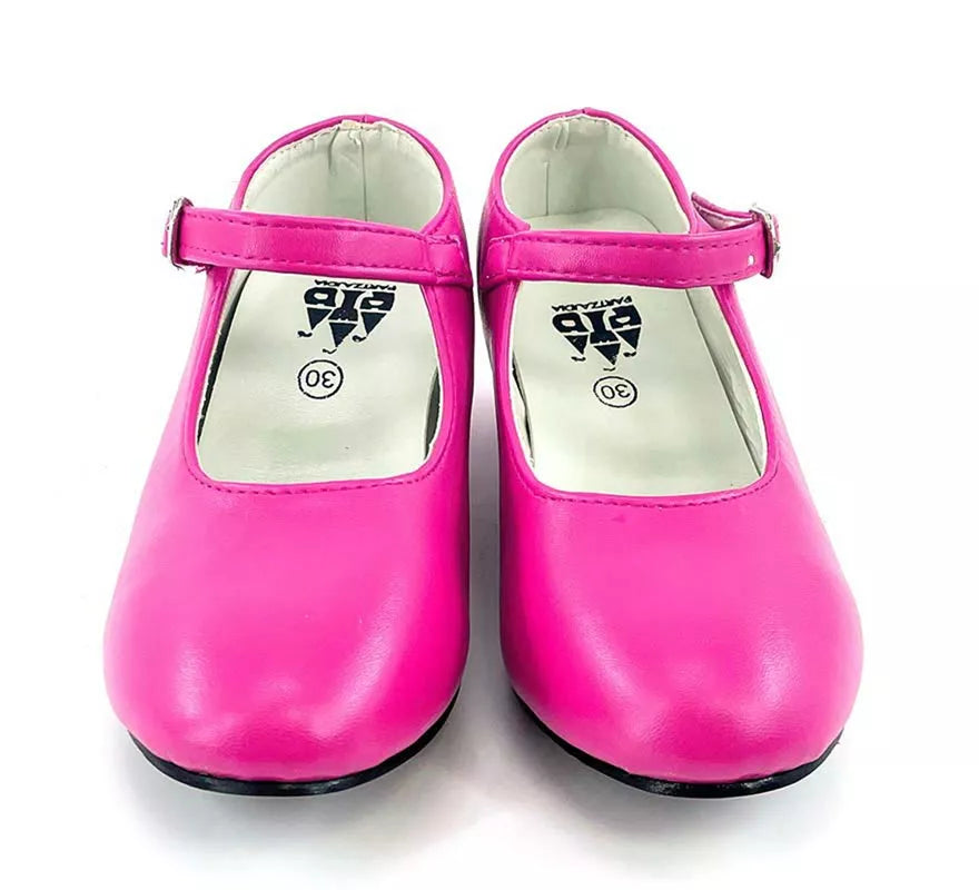 Zapato Sevillana con tacón Fucsia en números del 22 al 41