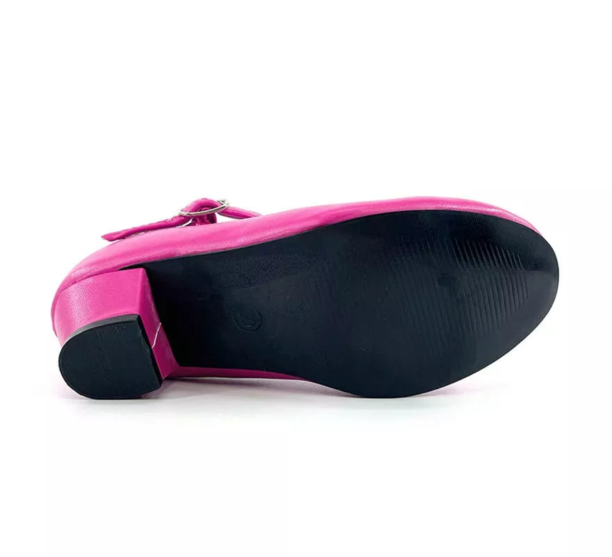 Zapato Sevillana con tacón Fucsia en números del 22 al 41