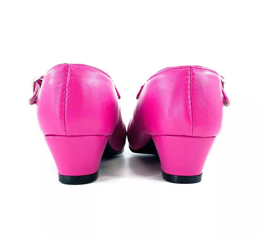 Zapato Sevillana con tacón Fucsia en números del 22 al 41