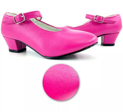 Zapato Sevillana con tacón Fucsia en números del 22 al 41