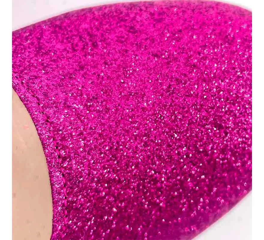 Translation missing: en.Zapato Sevillana con tacón Fucsia Purpurina en números del 22 al 41