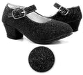 Zapato Sevillana con tacón Negro Purpurina en números del 22 al 41